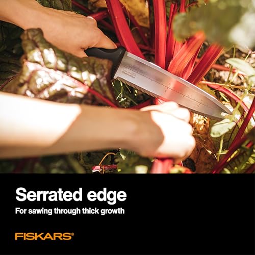 Fiskars Hori Hori Garden Knife with Sheath, Multi-Purpose Heavy Duty Gardening Hand Tool for Weeding, Planting, Digging with Hanging Hole - style: Hori Knife