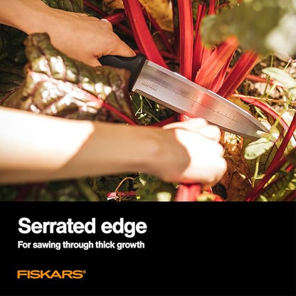 Fiskars Hori Hori Garden Knife with Sheath, Multi-Purpose Heavy Duty Gardening Hand Tool for Weeding, Planting, Digging with Hanging Hole - style: Hori Knife