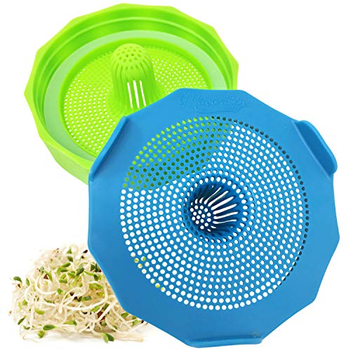 Masontops Bean Screen Plastic Mason Jar Sprouting Lids Mason Jar Sprouting Kit – For Growing Broccoli Seeds, Alfalfa, Mung Bean Sprouts – Wide Mouth Seed Sprouting Jar Lids Sprouting Kit Mason Jar - size: Bean Screens Kit (2 Screens)