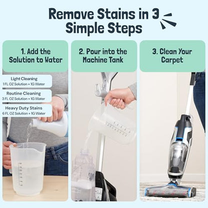 Sunny & Honey Carpet Cleaner Shampoo Solution for Machines, 32floz Mint | USA Made - Stain and Odor Eliminator - Cleans Carpets and Upholstery - For Upright and Spot Cleaners - Concentrated Formula - size: 32 Fl Oz (Pack of 1)