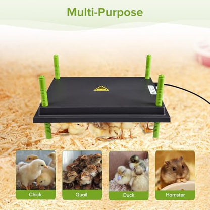 Tetuga Chick Heating Plate - 12 x 16 Inch Chicken Heater Plate for Chicks with Adjustable Height & Angle - 30W Safer Than Brooder Lamp Warms Up to 40 Chicks - size: 12x16 Inch