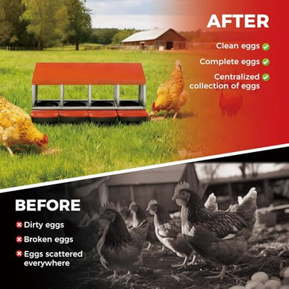 Chicken Nesting Boxes with Cleanable Pull-Out Trays, 4-Hole Wall Mount Roll Away Nest for Easy Cleaning & Egg Collection - size: 4 holes