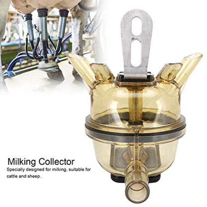 Cryfokt Milking Claw, 340Cc Cow Milk Collector/Cow Sheep Milker Easy to Install Milk Claw Cluster with Stainless Steel Bracket Base, Milking Machine Part Replacement for Cow Sheep Goat
