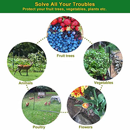 KLEWEE Bird Netting, 13 x 33 FT Heavy Duty Garden Netting Fine Mesh for Protect Fruit Trees, Plants and Vegetables from Birds, Deer, Squirrels and Other Animals - size: 13 x 33 FT