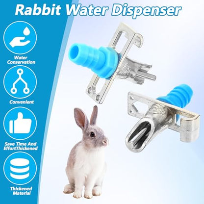 Automatic Rabbit Watering Kit - Including 5/16" Hose, 16 PCS Nipple Drinkers, Barb Fittings to G1/2" Thread Connectors, T-Fittings, Springs, and Gaskets, Automatic Rabbit Watering System