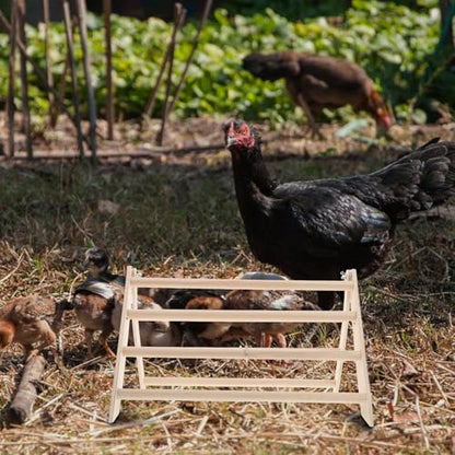 YARNOW Chicken Perch Stand Wooden Roosting Bar for Baby Chicks Detachable Easy Clean Poultry Coop Accessory 14.56X12.59X7.87 Inches