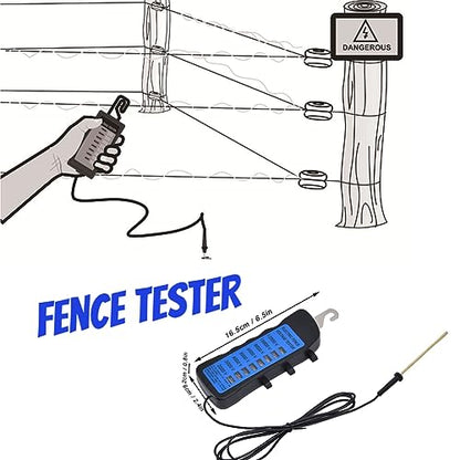 Electric Fence Voltage Tester, 12KV Neon Fault Finder 2000 to 12000V 8 Neon Indicator Lights Fence Tester for Farms