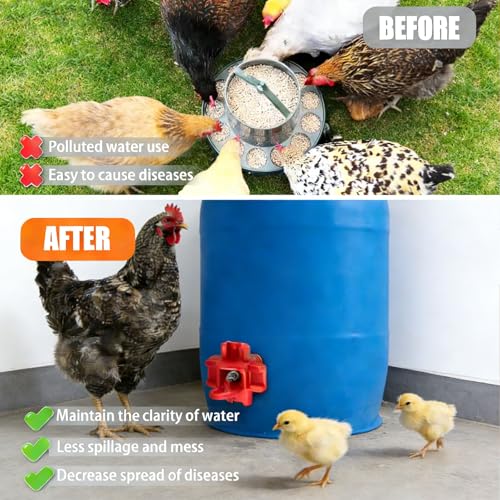 10 pcs Chicken Waterer Nipples with Drill Bits,Horizontal Automatic Chicken Waterer,Leakproof Poultry Watering System for Chicken Coop - size: 10PCS