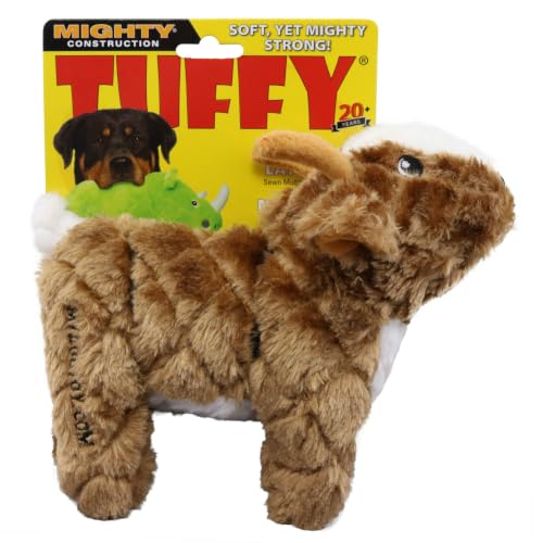 MIGHTY Tuffy Goat Ultra Durable Plush Dog Toy | Multiple Layers & Reinforced Seams , Washable and Floats , Mighty® Construction - color: Large Brown Goat