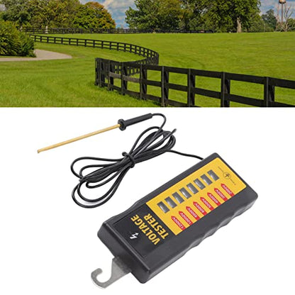 Electric Fence Voltage Tester, 8 Neon Lights Digital Electric Fence Tester Fault Voltage Meter 12KV PortableFence Fault Finder for Farms Livestock