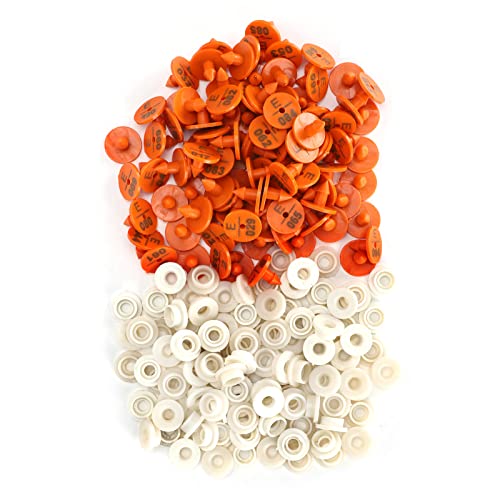 100 Sets Rabbits Ear Tag Numbered Ear Marker, Animal Identification Tag Label, Durable Plastic Ear Tags with Unique Numbers, Farm Supplies for Rabbits Foxes Mink and Other Small an