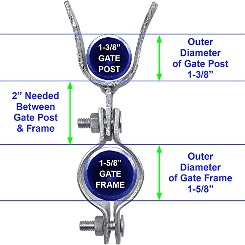 1-5/8" x 1-3/8" Chain Link Fence Gate Fork Latch - Galvanized Latch with Padlock Hole - size: 1-5/8" x 1-3/8"