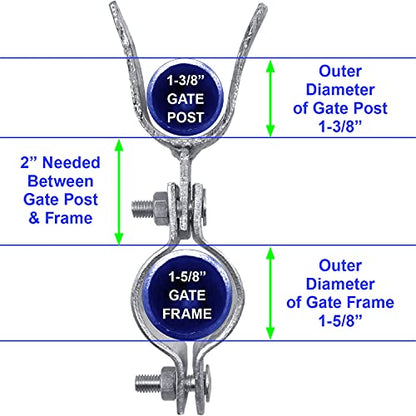 1-5/8" x 1-3/8" Chain Link Fence Gate Fork Latch - Galvanized Latch with Padlock Hole - size: 1-5/8" x 1-3/8"
