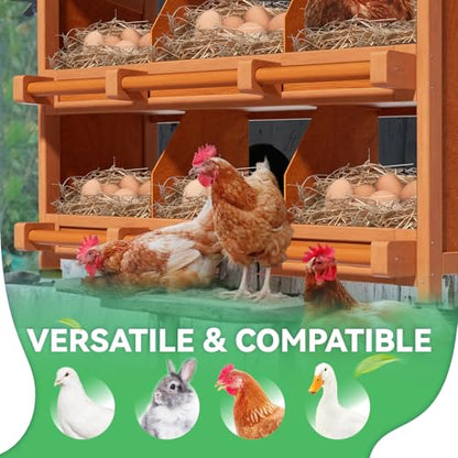 6-Compartment Chicken Nesting Boxes, Spacious for Large Breeds, Premium Pine Wood & Weather-Resistant PVC Sloped Roof, Safe No Sharp Edges for Laying Hens - size: 40.4"L x 12.2"W x 29.8"H