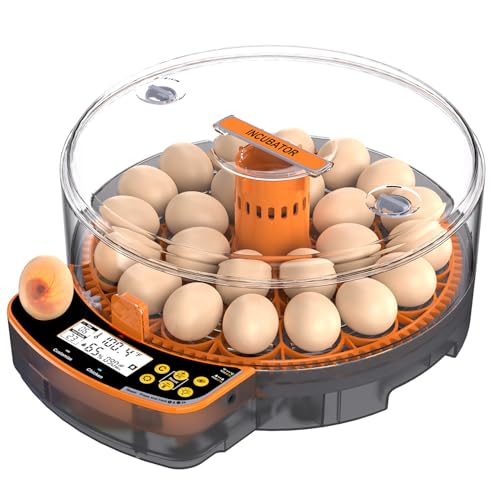 24 Egg Incubator - Smart Incubators for Hatching Chicken Eggs with Temperature & Humidity Control, Egg Candler, Auto Egg Turner, and Abnormal Alarm - size: 24 Eggs