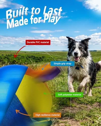 Herding Ball for Dogs Indestructible Giant Egg Large Horse Toys Durable Outside Play Big Calming Jumbo the Mellow Dog Soccer with Straps Yard Linflatable Balls Tetherball Water Yard (Small) - size: Small