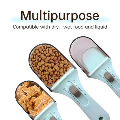 1/2 Cup Cat Dog Food Scoop, Adjustable Pet Food Measuring Cup with Scale, Pet Food Feeding Scoop for Dog, Cat and Rabbit or Bird, Puppy Measuring Cup, Easy Clean and Also Use for Rice, Flour, Soybean