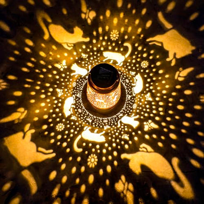 Cat Solar Lanterns Outdoor Waterproof Hanging Solar Lights Cat Gifts for Women Men Metal Decorative LED Cat Lanterns for Garden Decor,Yard,Patio,Lawn,Pathway,Landscape - style: Cat