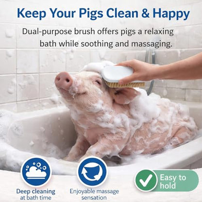 2Pcs Pet Pig Toy, Mini Pigs Self Grooming and Scratch Brush, Engaging and Fun Pig Toys, Reduces Stress, Easy Install for Pens, Barns, or Yards