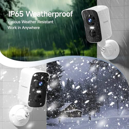 fanxiang 2K Wireless Security Camera Outdoor Rechargeable Battery Camera WiFi, 300° Pan Rotating, AI Motion Detection, PIR, Color Night Vision, Spotlight, Siren, Two-Way Talk, IP65, SD/Cloud Storage - style: Battery Camera