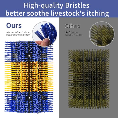Livestock Scratching Brush, 4PCS Upgraded Cattle Scratcher with 24 Screws, Horse Brush for Grooming, Relieve Itching on the Back of Livestock, Cattle Supplies for Horse, Goat, Cow, Pig (XL Size) - size: 4-PACK