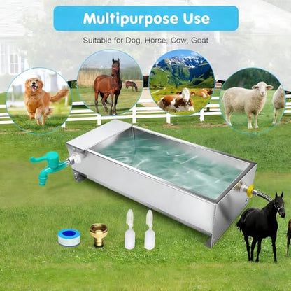 Self Filling Stainless Steel Livestock Water Trough,Stainless Steel Large Capacity Self Filling Animal Drinking Bowl,Automatic Water Replenishment,for Pigs,Cattle,Sheep and Horses