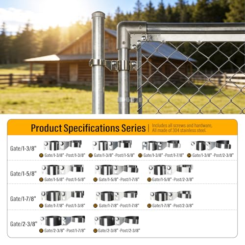 1-5/8" x 1-7/8" Chain Link Gate Latch Heavy Duty Stainless Steel Fence Gate Fork Latch Hardware with Padlock Hole 1pcs - color: 1-5/8"x1-7/8"