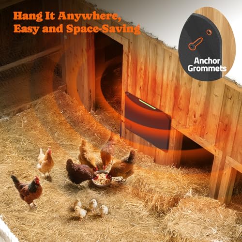 Heated Chicken Pad for Brooders, Small Animal Pet Heating Pad, Warming Chick Nesting Pad with Chew Resistant Cord, Automatic Temperature, Waterproof Chicken Coop Heater Pad, 12 x 17 in, Black, 35W
