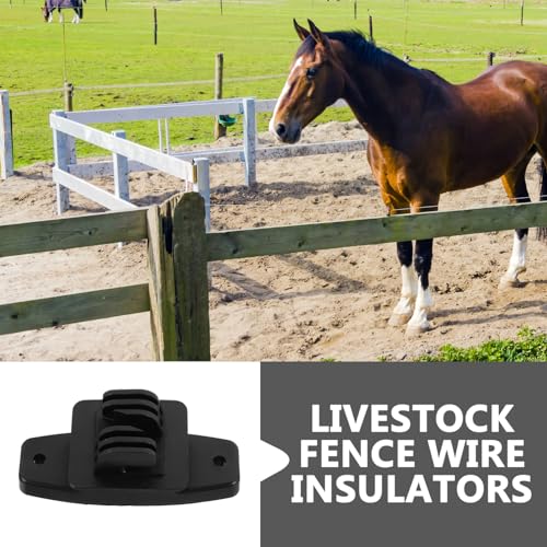 BESTonZON 50pcs Insulator Accessories Outdoor Electric Fence Insulators Replacement Fence Insulators Electric Fence Post Insulators Fence Wire Fasteners Insulators for Wire Farming Black Pp