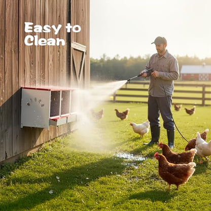 Chicken Nesting Boxes, One Hole Large Metal Hen Laying Box with Swing Perch and Roll Away Egg Collection, Wall Mountable with Vented Holes for Chickens Ducks Birds - size: 4.1"L x 9.9"W x 15.4"H