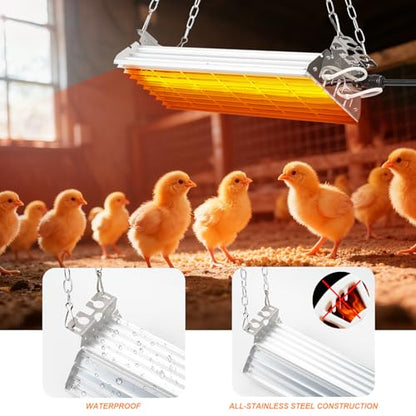 Safe Chicken Coop Heater 600W with Adjustable Thermostat, for Winter Chicken Warmth in 15 Sq Ft Coops, Waterproof & Tip-Over Protection Livestock Warmer - style: upgrade pressure regulator