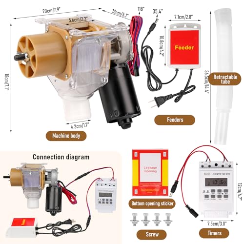 Automatic Chicken Feeder Timer and Duck Feeder, 16 Groups Timed Poultry Feeder Great for Chickens, Ducks, Geese, Pigeons, Fish, Dogs, Fish, Cats