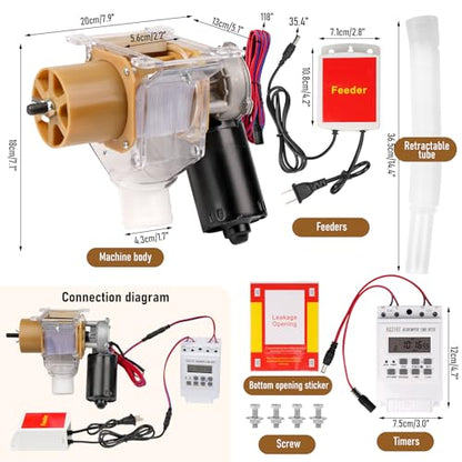 Automatic Chicken Feeder Timer and Duck Feeder, 16 Groups Timed Poultry Feeder Great for Chickens, Ducks, Geese, Pigeons, Fish, Dogs, Fish, Cats