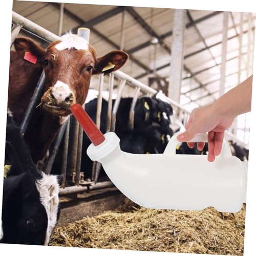 VOSAREA 2l Calves Nursing Bottle with Handle Silicone Nipple for Lamb Goat Calf Livestock Feeding