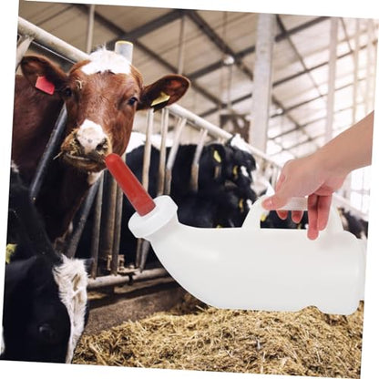 VOSAREA 2l Calves Nursing Bottle with Handle Silicone Nipple for Lamb Goat Calf Livestock Feeding