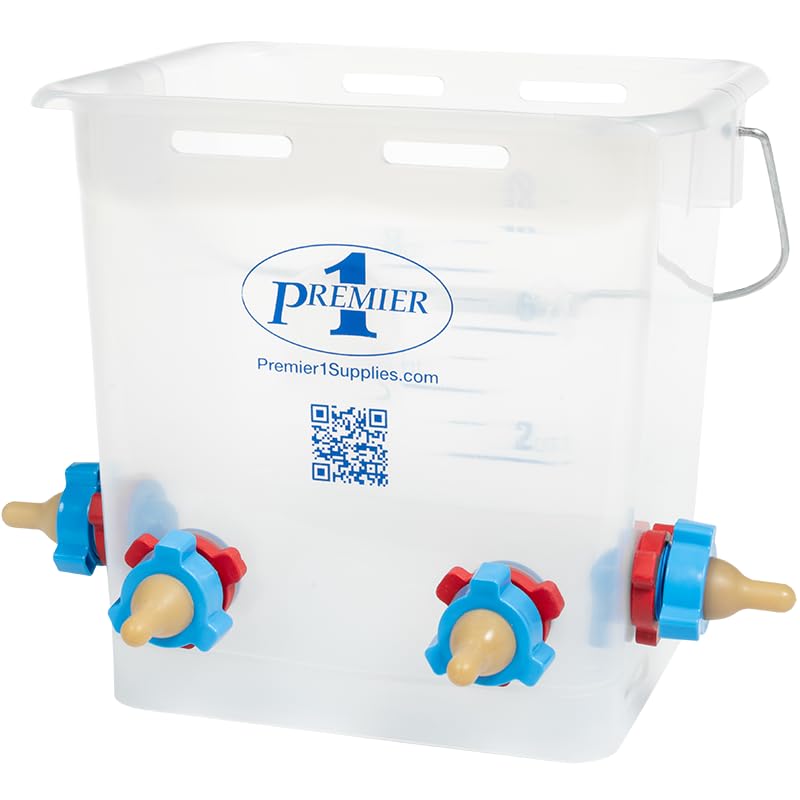 Premier 1 Lamb 'N' Goat Kid Prima Orphan Feeding Bucket (2.5 Gallon Square - 4 Holes) - size: 2.5 Gallon Square - 4 Holes