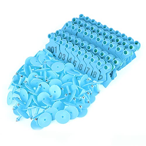 Cattle Ear Tags, 1-100 Number Plastic Livestock Ear Tag Animal Tag for Cows Animal Identification Ear Tags for Cattle Goat Sheep Pig(Blue) - color: Blue