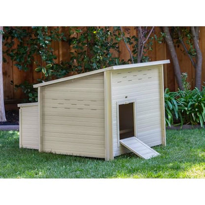 New Age Pet ECOFLEX Fontana Jumbo Chicken Coop, Urban Barn for 4 to 6 Chickens, Easy Assembly, Eco Friendly & Durable, Tan