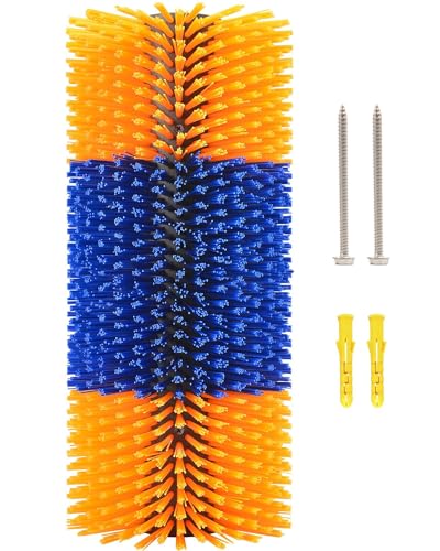 Livestock Scratch Brush Kit, Horse Massager for Relieving Itching, Suitable for Horse, Cattle, Sheep, Pig, Yellow - color: Yellow, size: 1-Pack