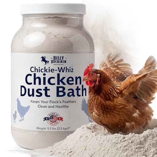 5.5lb Chickie-Whiz Chicken Dust Bath - Made in USA - All Natural Volcanic Ash Dust Bath for Chickens - Healthier Eggs & Feathers - Chicken Coop Accessories for Farms by Billy Buckskin Co. - size: 1 x 5.5 LB