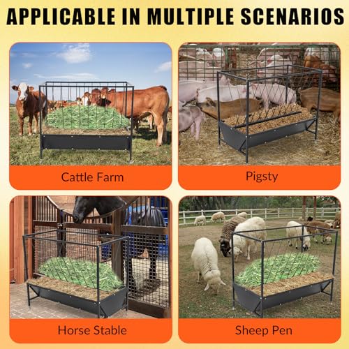 Poultry Automatic Feeder, Black Anti-Corrosion Feeding Trough, Chicken Coop Livestock Feeder, Outdoor Durable Feed Container