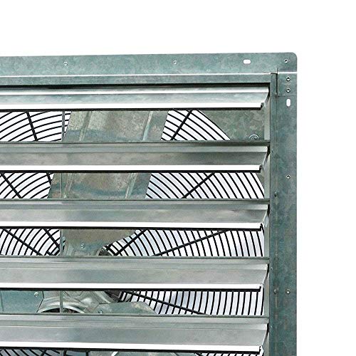 iLiving - 30" Wall Mounted Shutter Exhaust Fan - Automatic Shutter - Single Speed - Vent Fan For Home Attic, Shed, or Garage Ventilation, 5088 CFM, 7500 SQF Coverage Area, Silver (ILG8SF30S) - size: 30 In