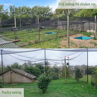 Bird Netting for Chicken Coop 100x100 Ft, 1" Mesh, Strong Woven Poultry Netting Roof Cover for Chicken Run, Heavy Duty Bird Net for Fruit Trees, Blueberry, Vegetables, Garden Protection - size: 100x100Ft-1"