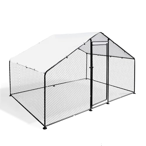 13.1'L x 9.8'W x 6.6'H Metal Chicken Coop,Chicken Run | Waterproof Anti-Ultraviolet Cover Resists rust, corrosion and fading - size: 13.1'L x 9.8'W x 6.6'H