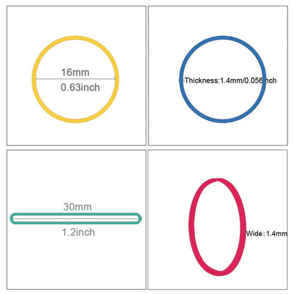 Foshine Rubber Bands Small Mini Elastic Band Yellow Blue Green Red 1300pcs Rubber Band 1.2inch Office Supplies Home Inside Diameter 0.63in (Multicolour)