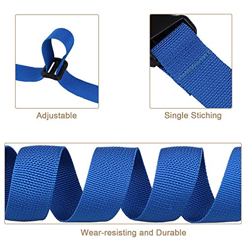 MAGARROW 78" x 1" Strap Buckle Packing Straps Adjustable 1-Inch Belt - color: Blue 6.5 feet Long (4-PCS)