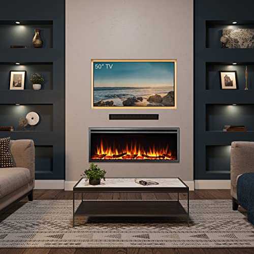 LegendFlame 50" W Austin in Wall Recessed & Wall Mounted Electric Fireplace (EF287A) - size: 50"