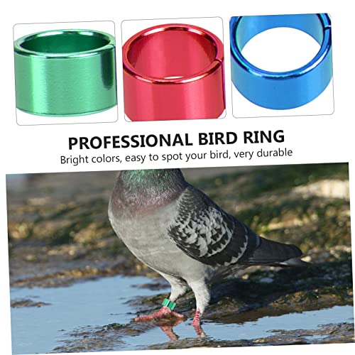 Kisangel 18pcs Multi Aluminum Foot Bands Bird Leg for Identification and Loss Suitable for Pigeons Quails and Poultry Random Color