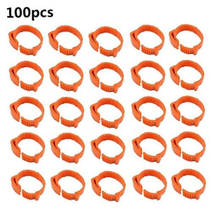Aisoway 100 Pcs Poultry Identification Leg Rings Adjustable Clip-on Digital Label Buckle Bands Random Color for Chicken 100PC yellow - size: yellow