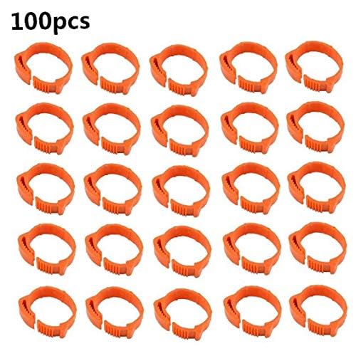 Aisoway 100 Pcs Poultry Identification Leg Rings Adjustable Clip-on Digital Label Buckle Bands Random Color for Chicken 100PC pink - size: pink